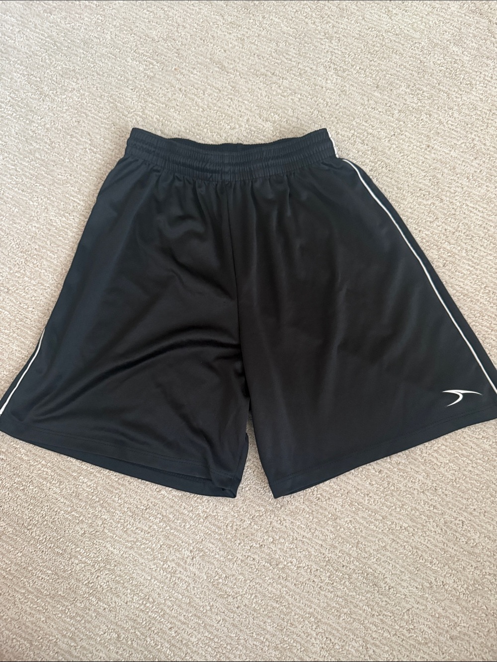 Black Sports athletic shorts Boys 11 inch elastic waist